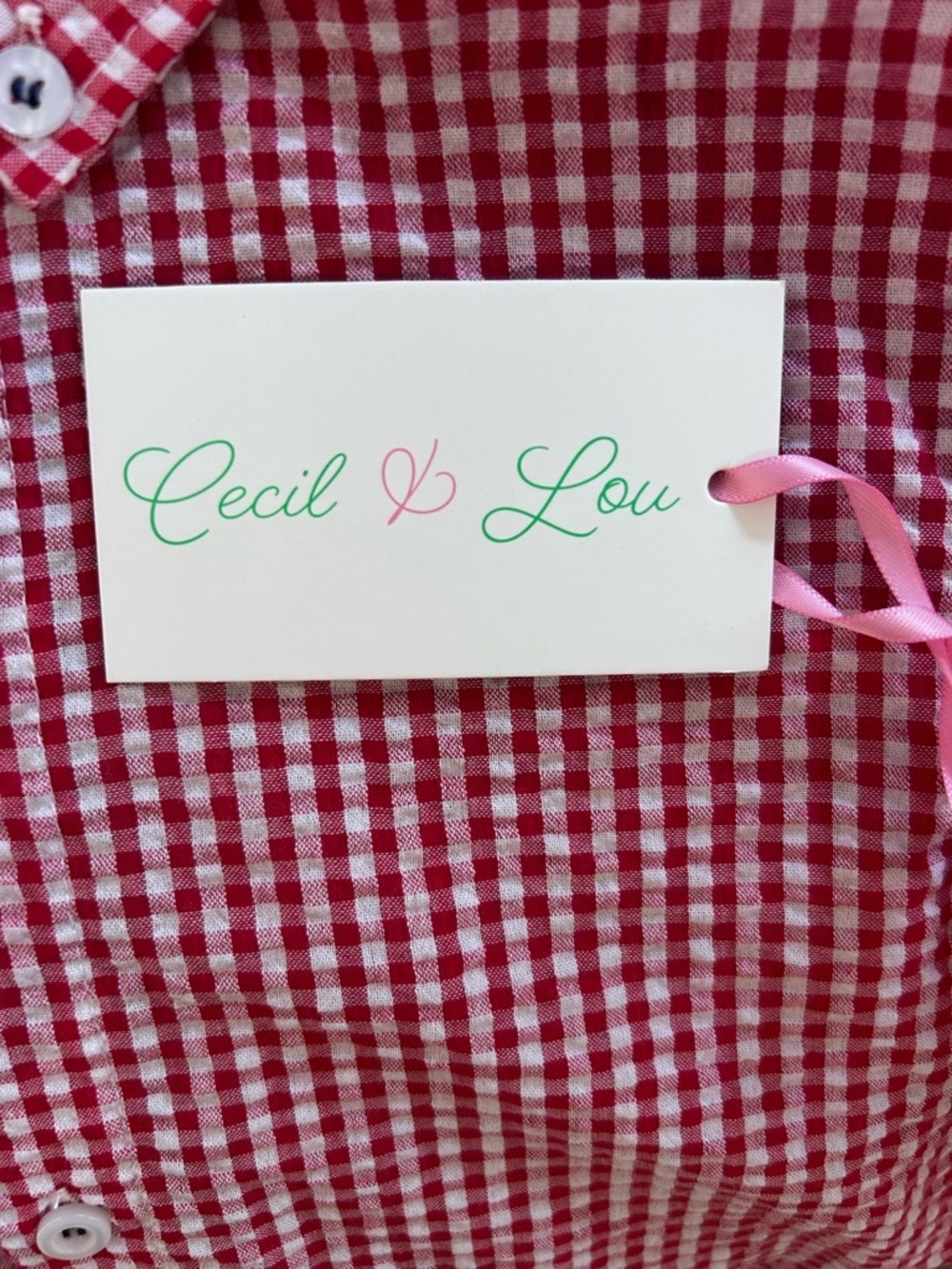 Cecilia & Lou Red and White Gingham Button-Up | NWT | 5T - Picture 2 of 6